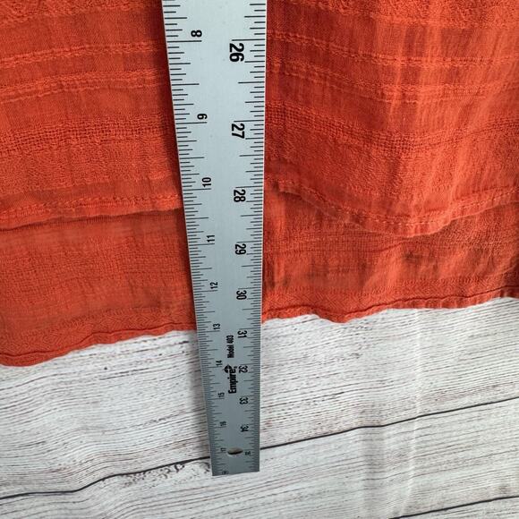 Max Edition Semi Sheer V-Neck Tunic Blouse Women's Size XL Red/Pink - Picture 12 of 15